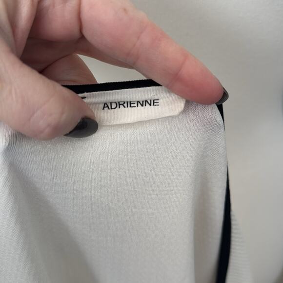 Adrienne White Open Front Lightweight Cardigan Zipper Blazer Women's Small - Picture 3 of 6